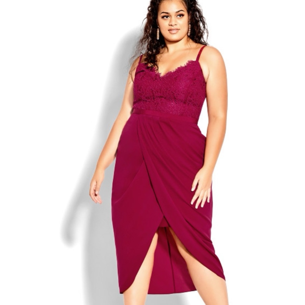 Lace Touch A-Line Dress in Rose